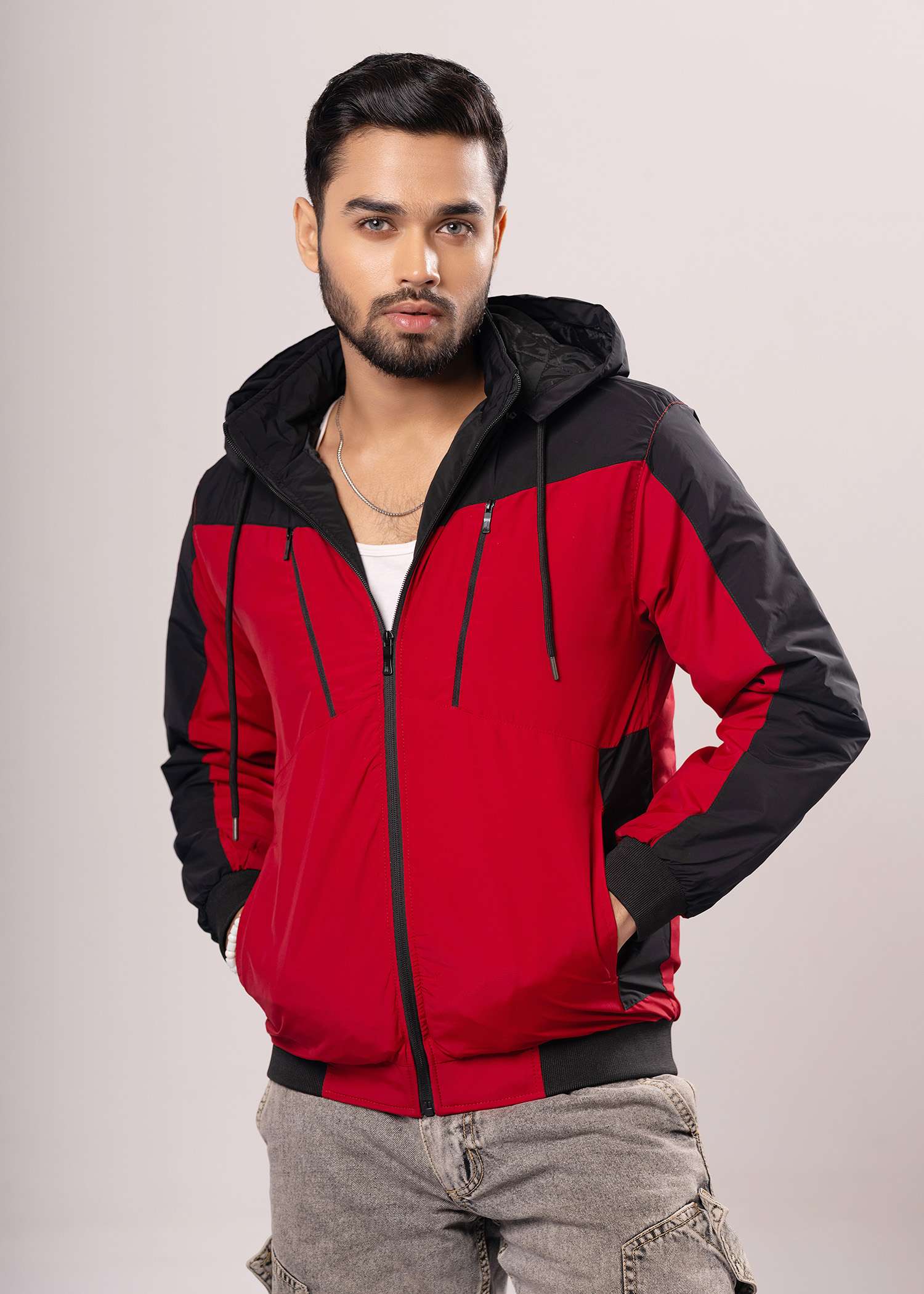 MEN’S PREMIUM HOODIE JACKET (RED)