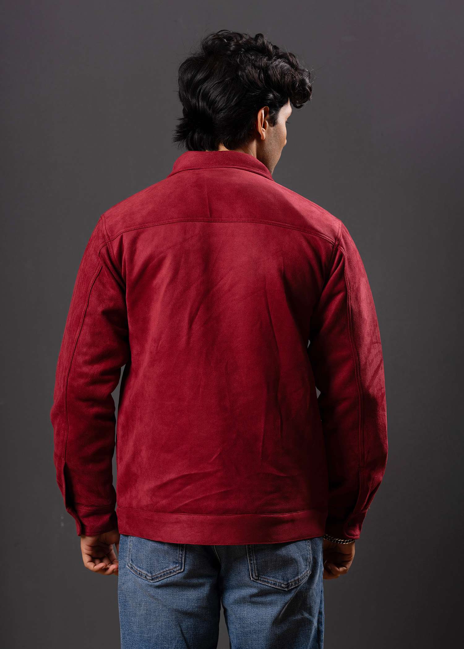 Premium Suede Shacket (Red)