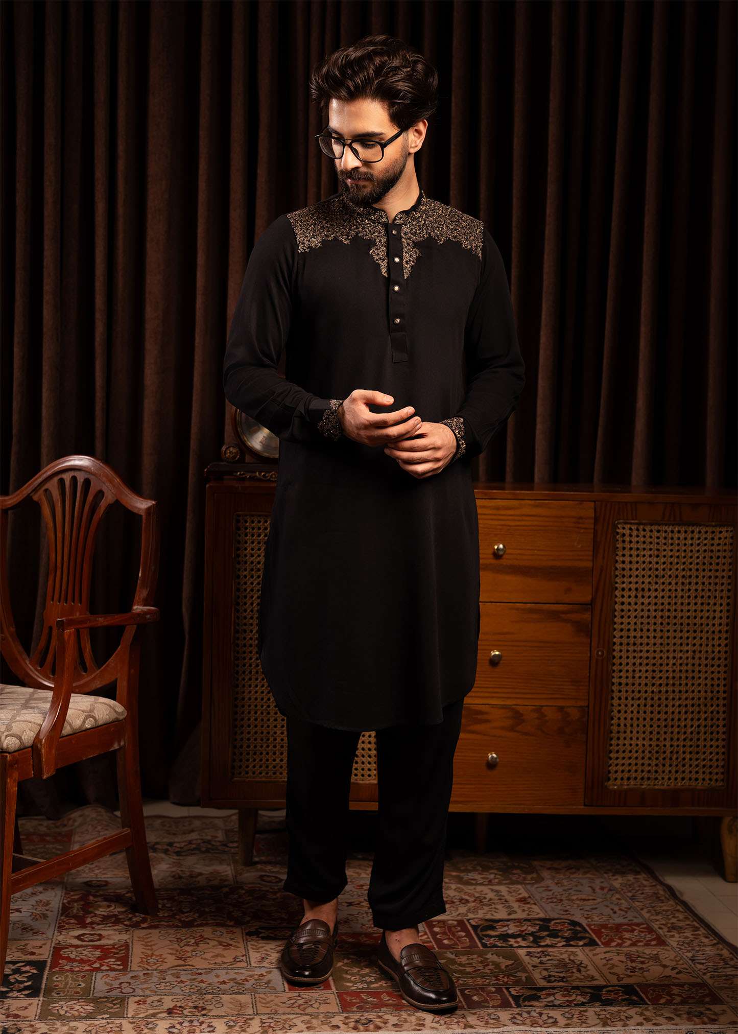 Men’s Signature Kabli Set- BLACK