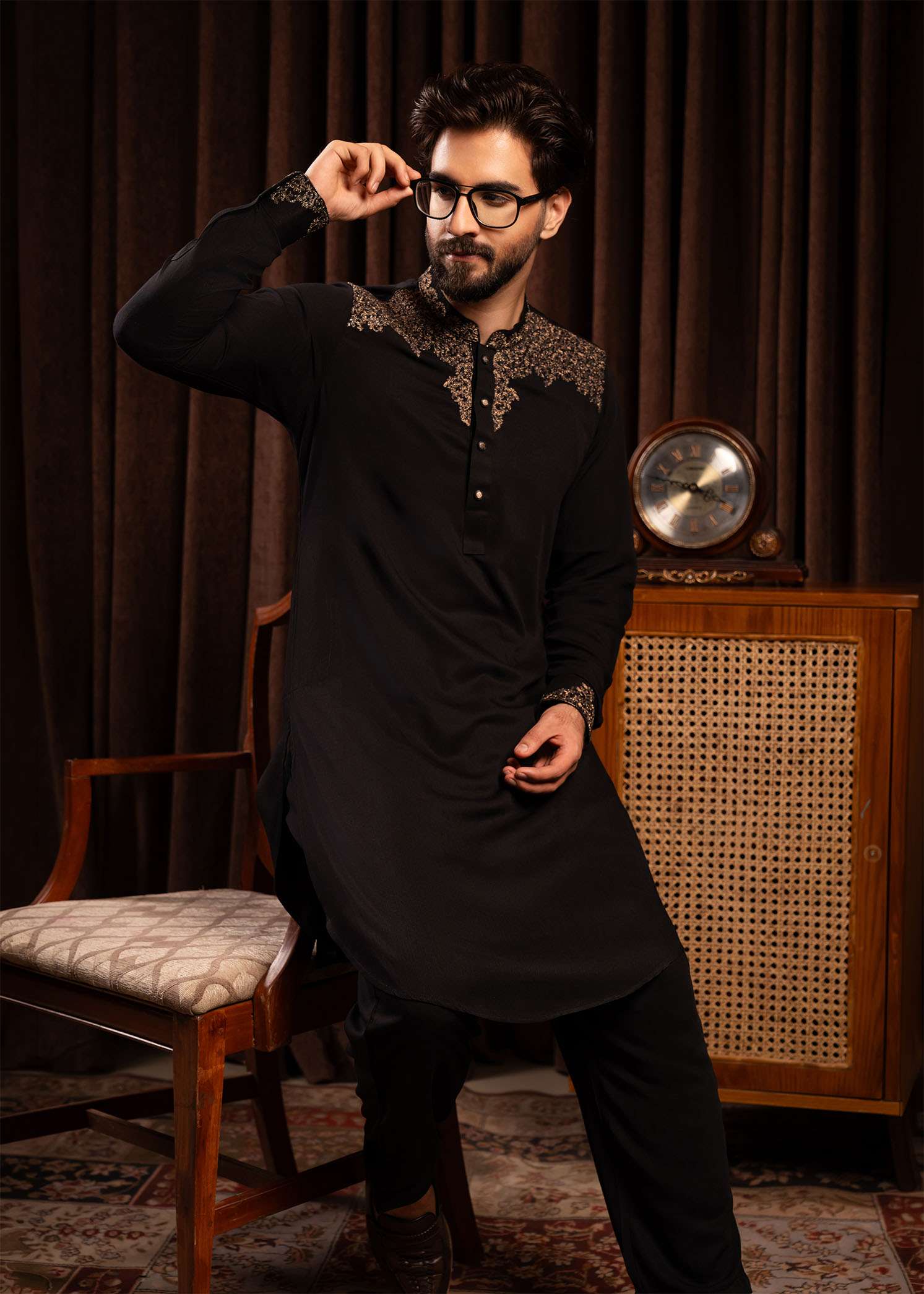 Men’s Signature Kabli Set- BLACK