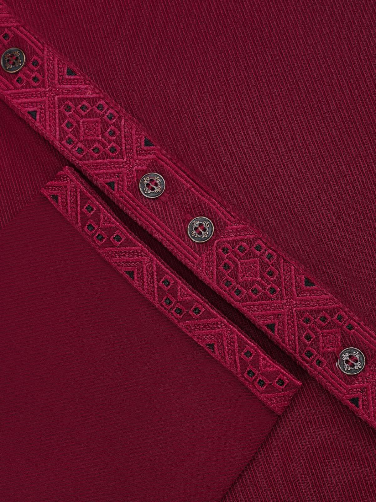Maroon Embroidered Regular Fit Panjabi - ZP606
