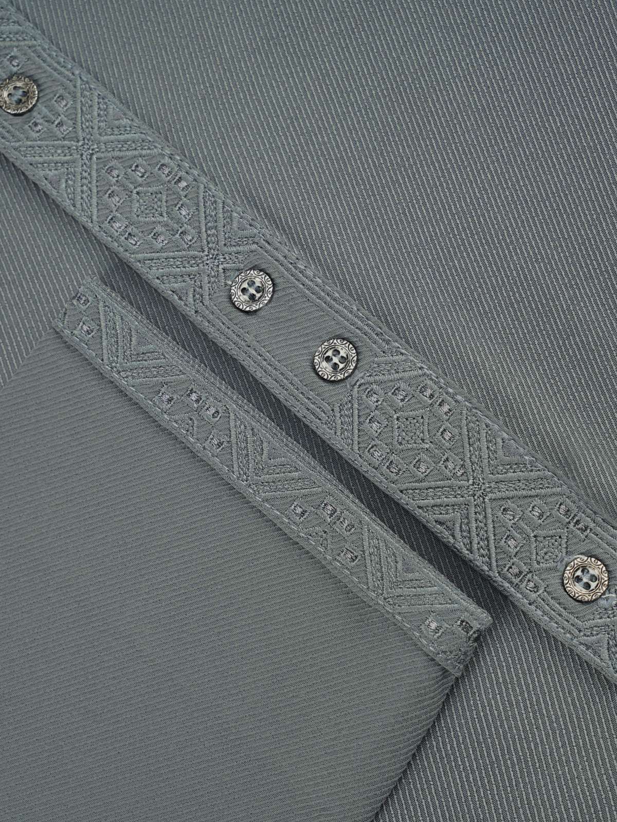 Ash Embroidered Regular Fit Panjabi - ZP603