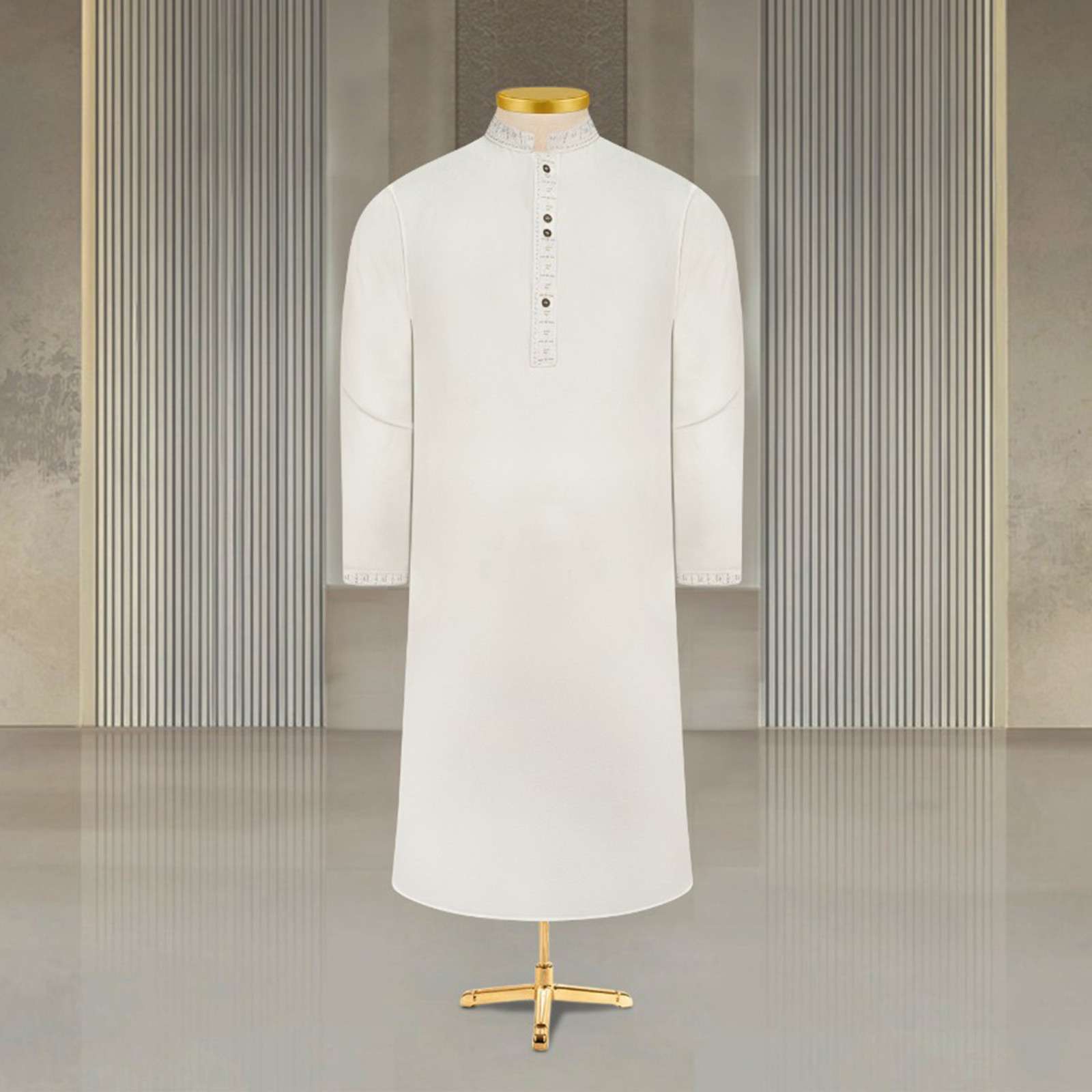 White Embroidered Regular Fit Panjabi - ZP605